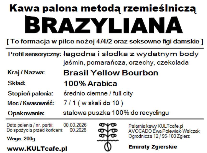 Kawa ziarnista BRAZYLIANA - Brazylia