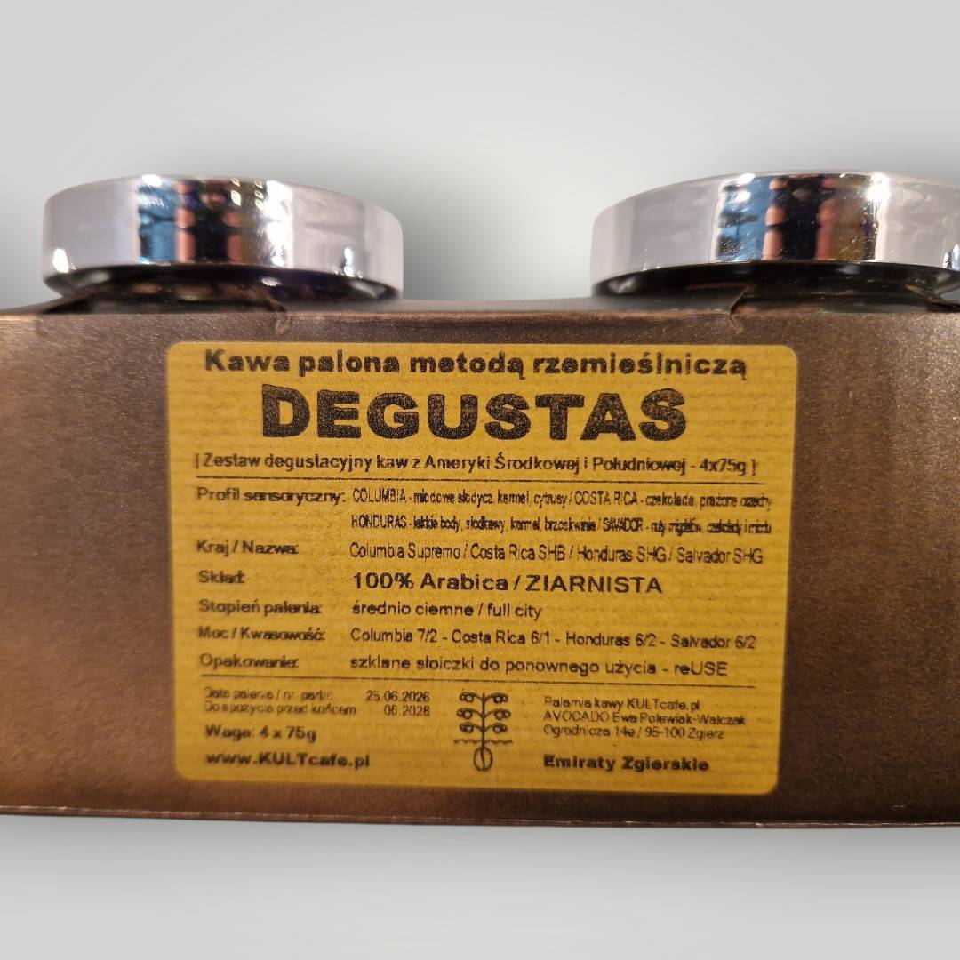 Degustacyjny zestaw kawowy w szklanych słoiczkach reUSE - DEGUSTAS