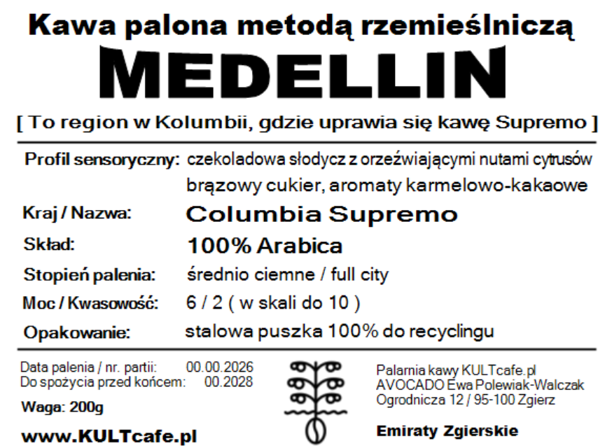 Kawa ziarnista MEDELLIN - Kolumbia