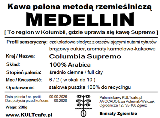 Kawa ziarnista MEDELLIN - Kolumbia