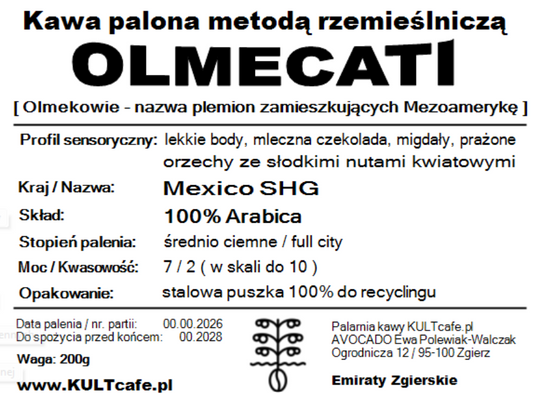 Kawa ziarnista OLMECATI - Meksyk