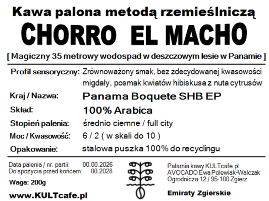 Kawa ziarnista CHORRO EL MACHO - Panama