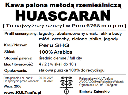 Kawa ziarnista HUASCARAN - Peru