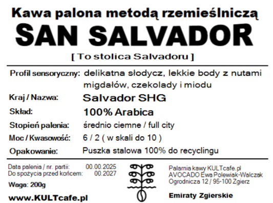 Kawa ziarnista SAN SALVADOR - Salvador